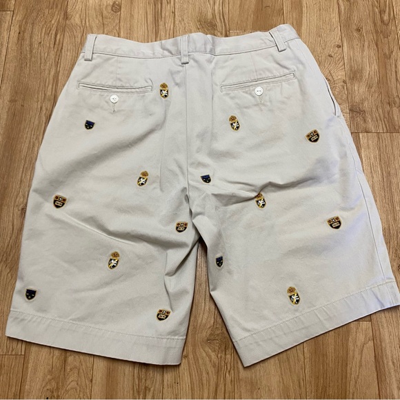 Polo Ralph Lauren VTG Embroidery Crest Logos Khaki Chino Shorts Size 32 - Picture 6 of 6